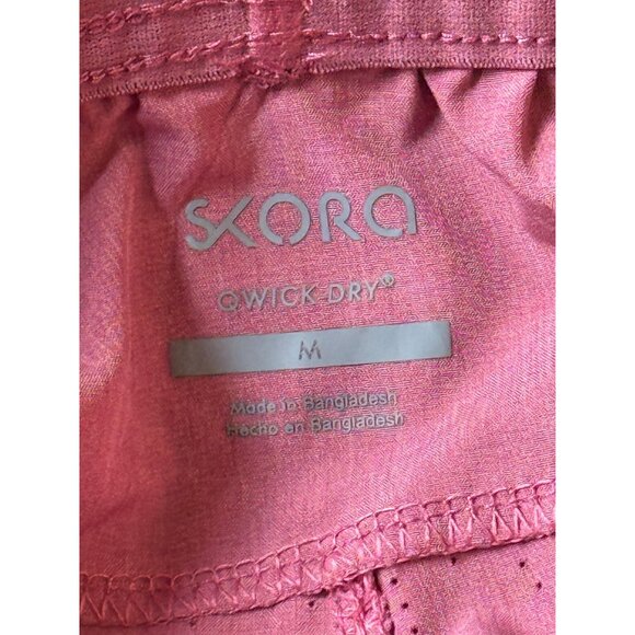 Skora Pacer Shorts 5 Inch Mens M Quick Dry Athletic Shorts Red Moscato Chambray - Picture 4 of 16